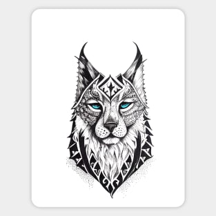 Lynx Wild Animal Nature Illustration Art Tattoo Magnet